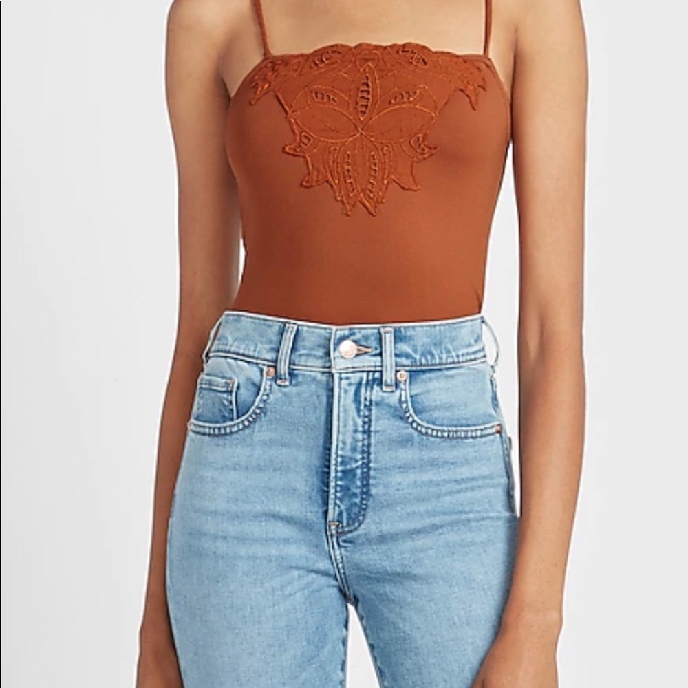 NWT | Express Embroidered Lace Trim Top | Sz S